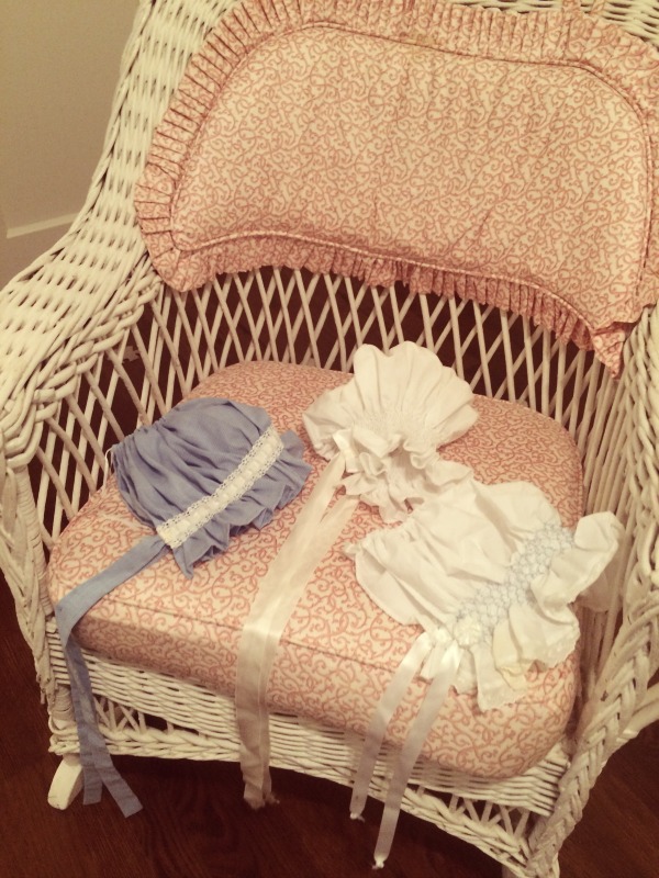 bonnets in rocking chair